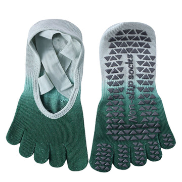 Women's Gradient Strap Non-Slip Yoga Socks – Five-Toe Pilates Design